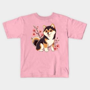 sakura shiba Kids T-Shirt